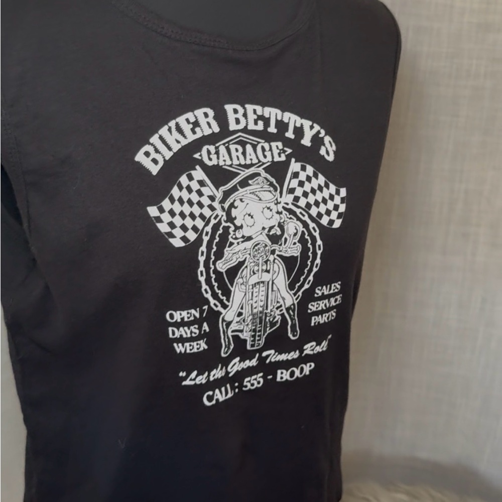 Biker Betty's Betty Boop Tank Top Crop Top ~ Size XL ~